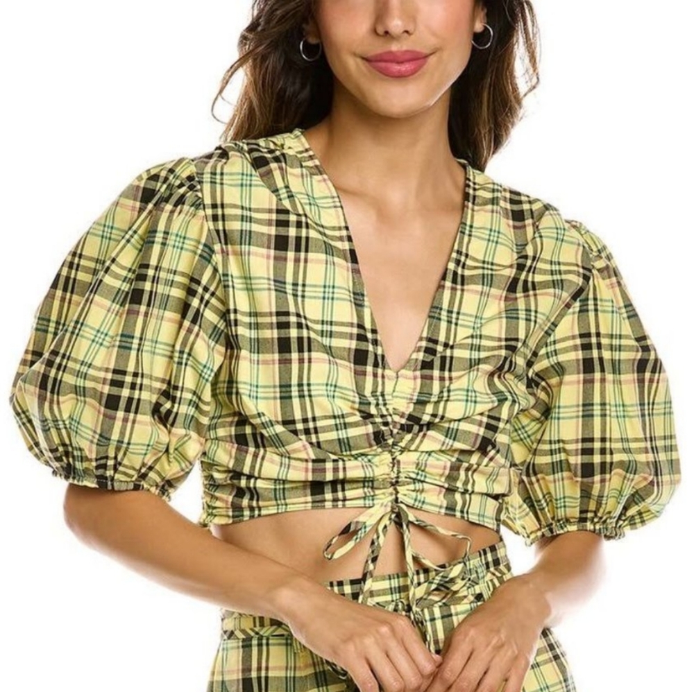 Derek Lam 10 Crosby Bella Ruched Crop Top Size 4